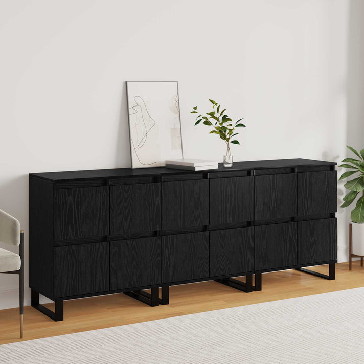 Sideboard 3 pcs Sort eg 60 x 35 x 70 cm