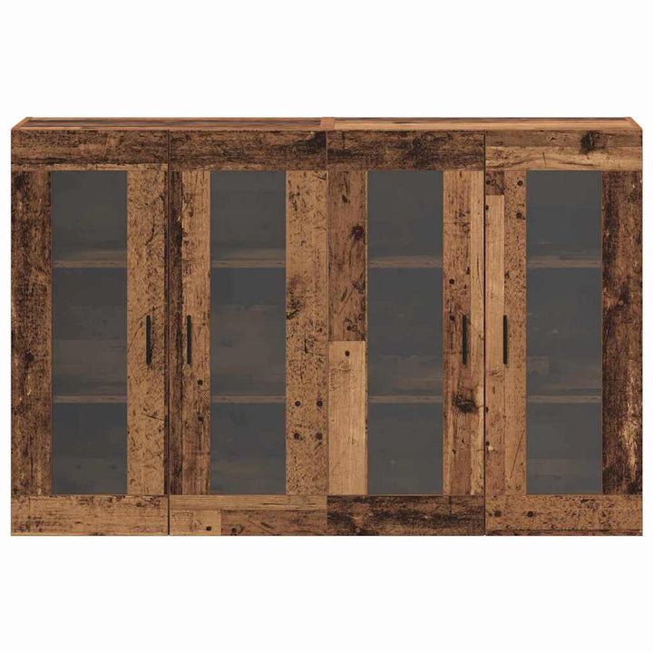 Væghængte skabe 2 stk. Gammelt træ 69,5 x 34 x 90 cm