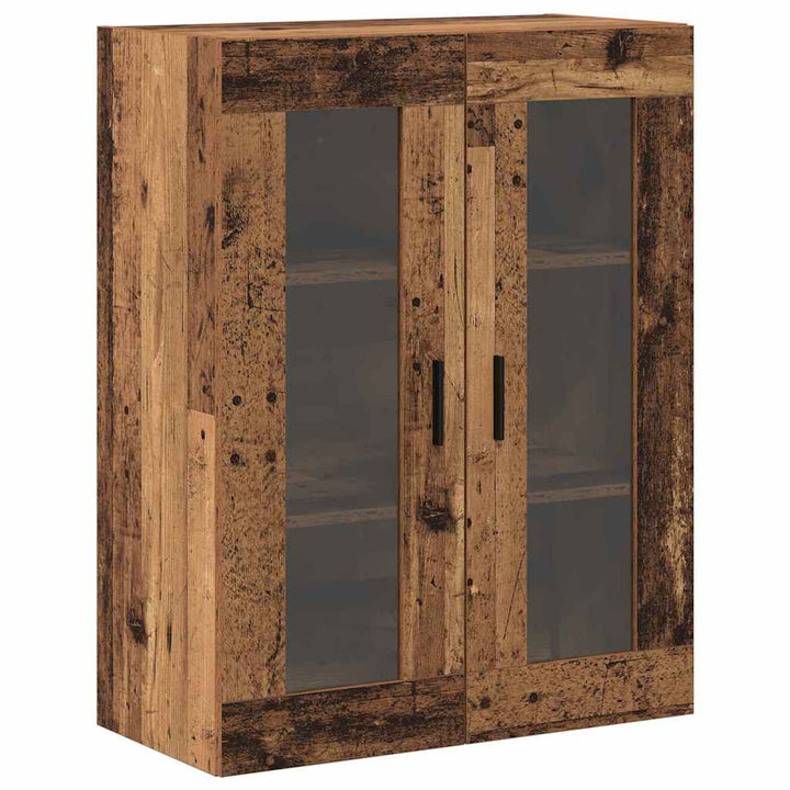 Væghængte skabe 2 stk. Gammelt træ 69,5 x 34 x 90 cm