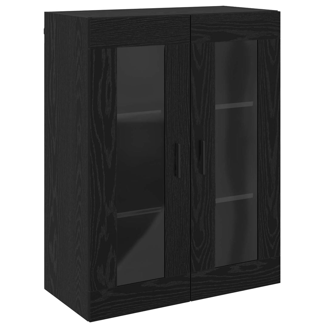 Væghængte skabe 2 pcs Sort eg 69,5 x 34 x 90 cm Konstrueret træ
