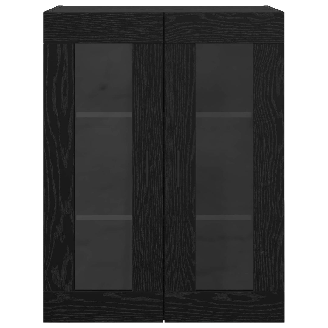 Væghængte skabe 2 stk. Sort eg 69,5 x 34 x 90 cm