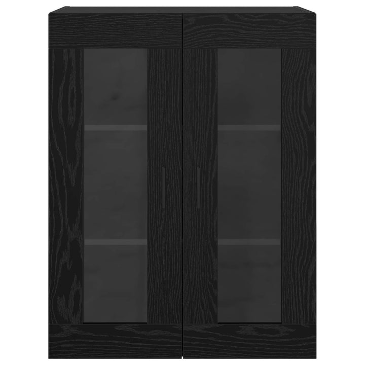 Væghængte skabe 2 stk. Sort eg 69,5 x 34 x 90 cm