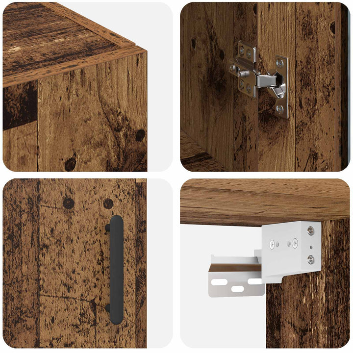Væghængte skabe 2 pcs Gammelt træ 69,5 x 34 x 90 cm