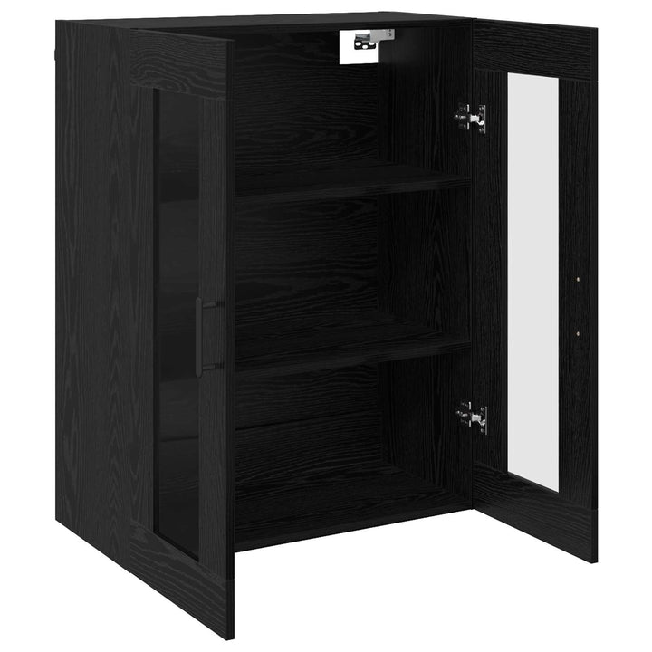 Væghængte skabe 2 stk. Sort eg 69,5 x 34 x 90 cm