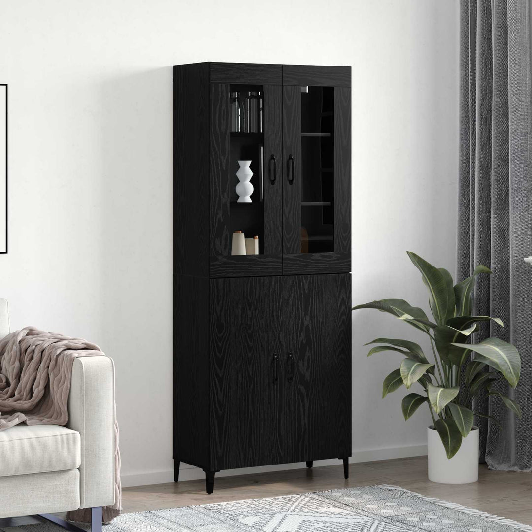 Highboard 2 stk. Sort eg 69,5 x 34 x 180 cm Konstrueret træ