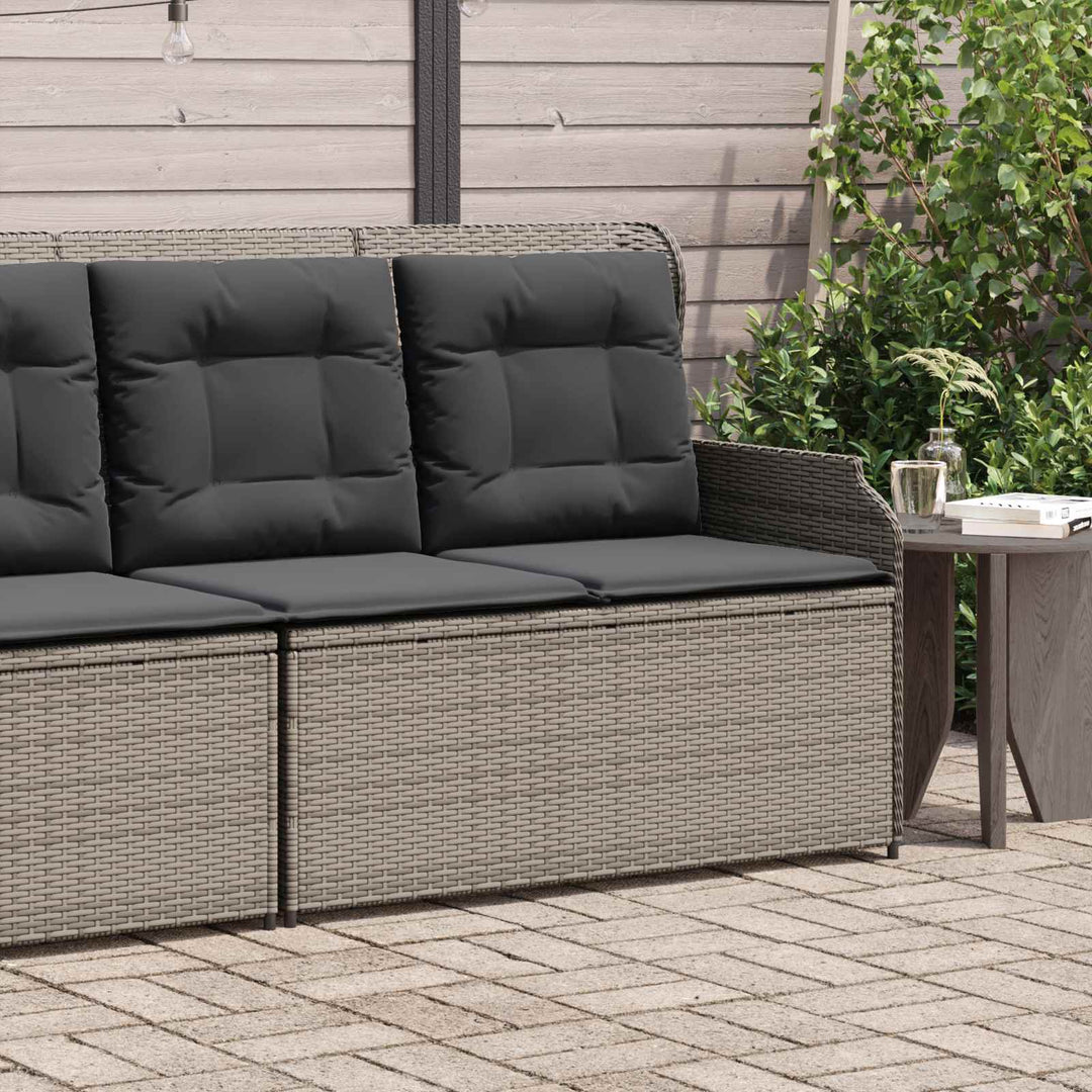 Havebænk med pude Grå polyrattan