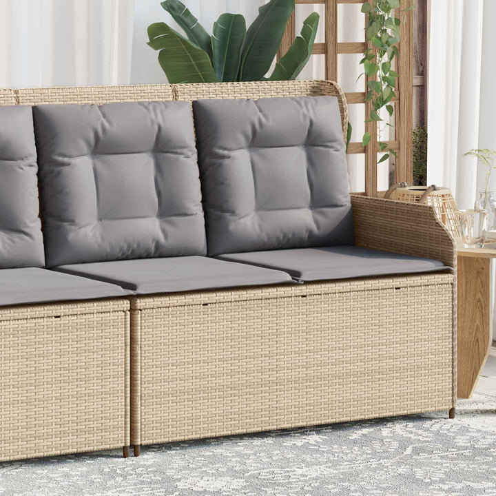 Havebænk Beige og grå polyrattan