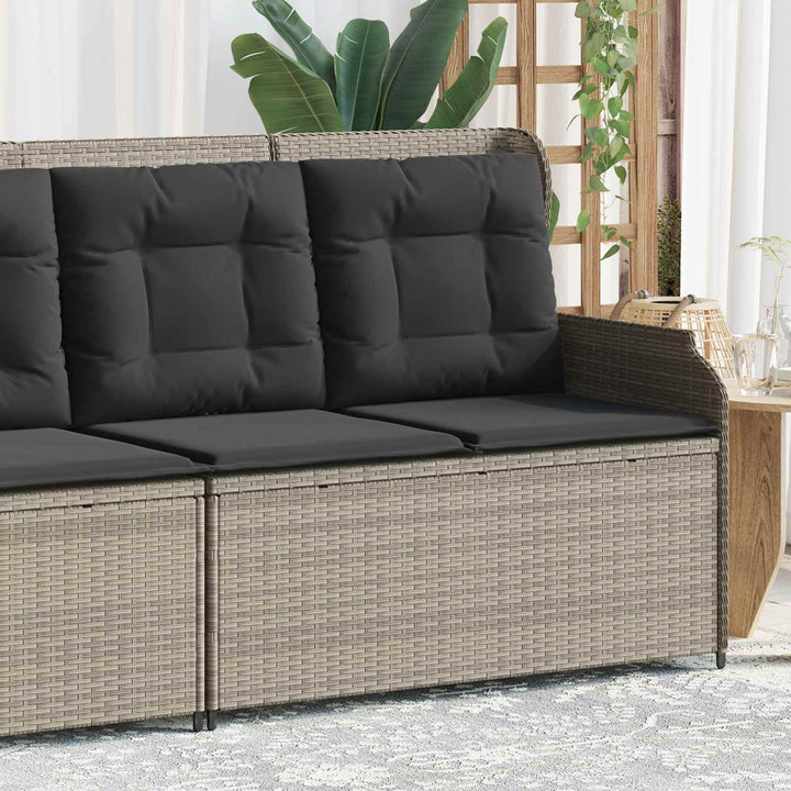 Havebænk med pude Lysegrå polyrattan