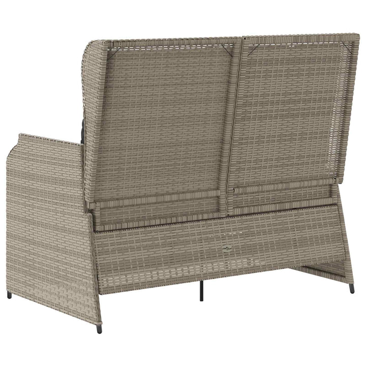 Havebænk med pude Lysegrå polyrattan