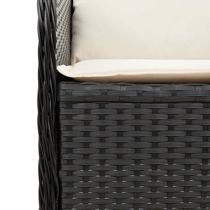 Havebænk Sort polyrattan