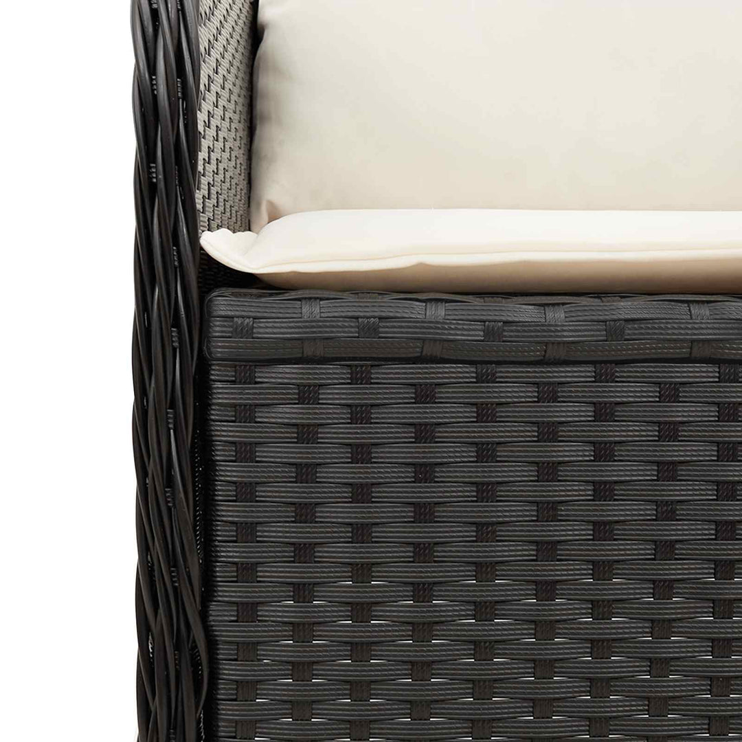 Havebænk Sort polyrattan