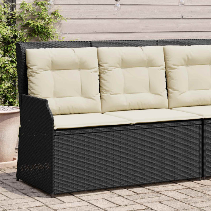 Havebænk Sort polyrattan