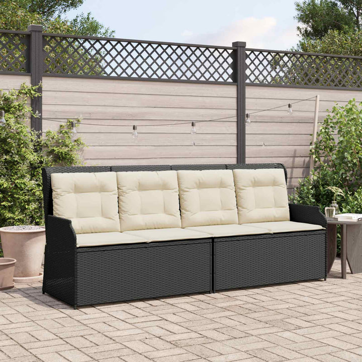 Havebænk Sort polyrattan
