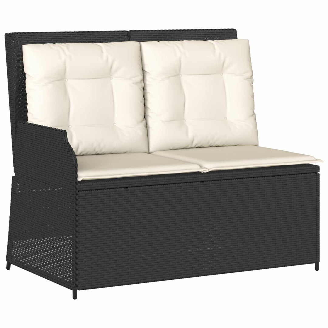 Havebænk Sort polyrattan
