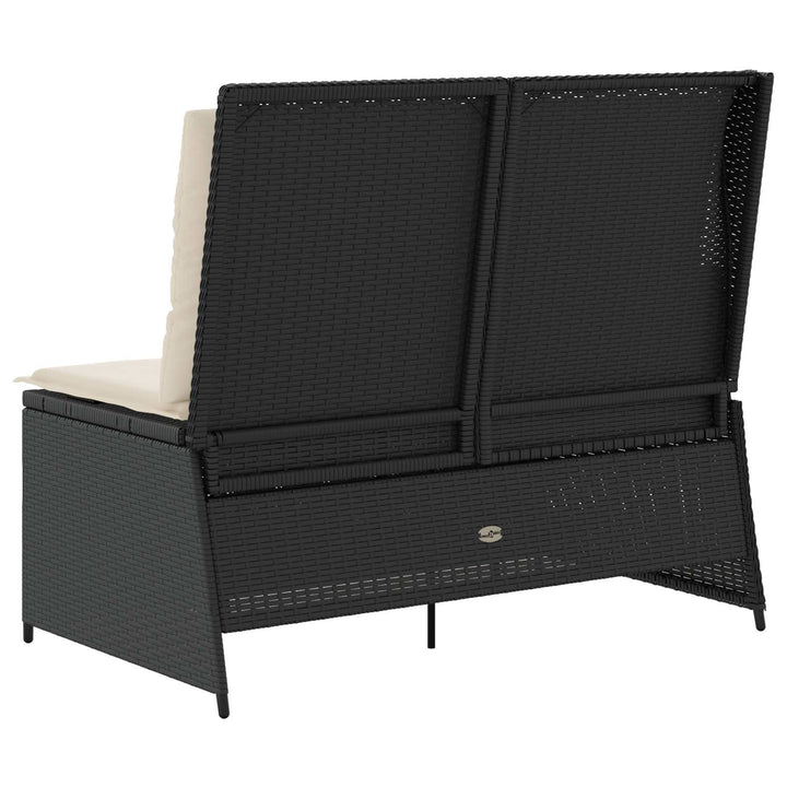 Havebænk Sort polyrattan