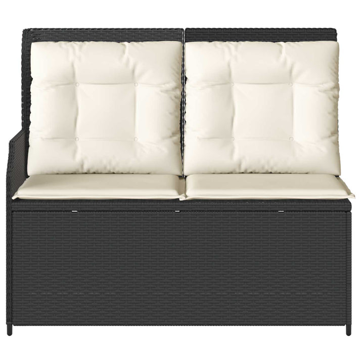 Havebænk Sort polyrattan