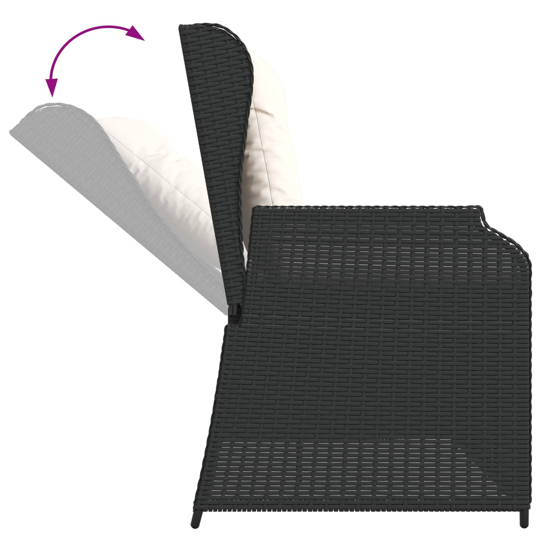 Havebænk Sort polyrattan
