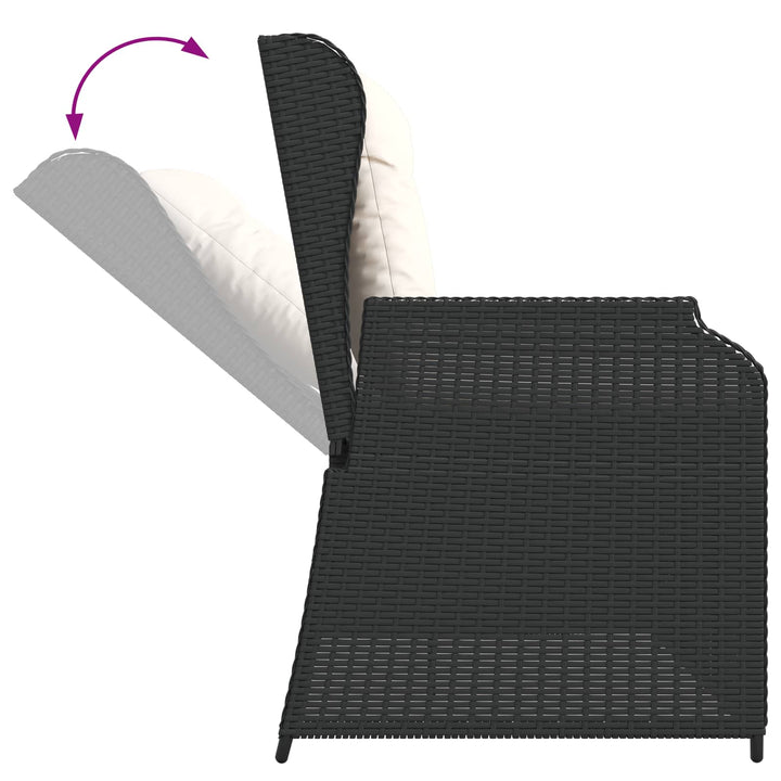 Havebænk Sort polyrattan