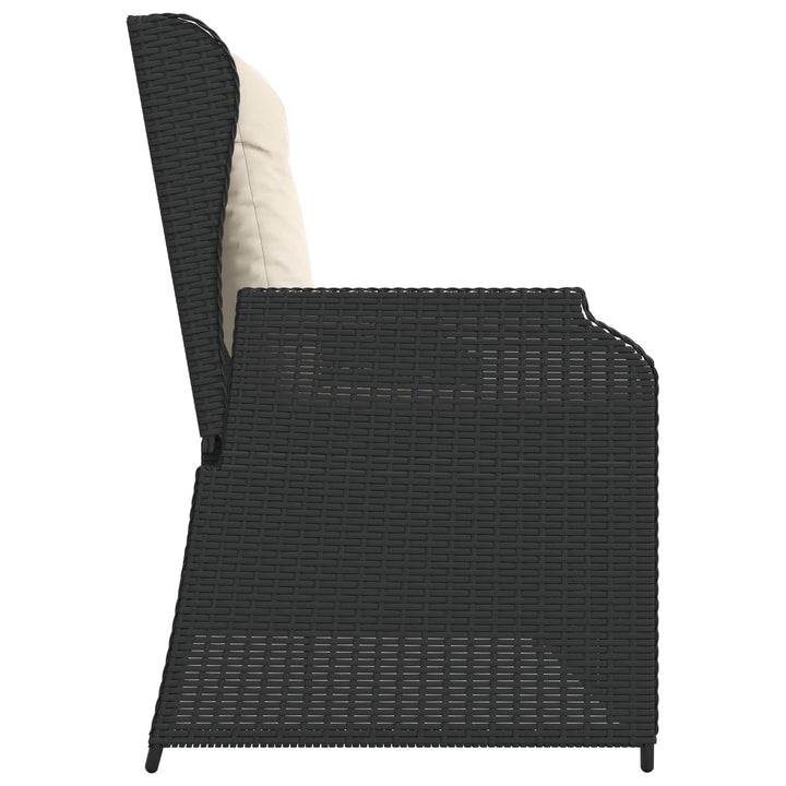 Havebænk Sort polyrattan