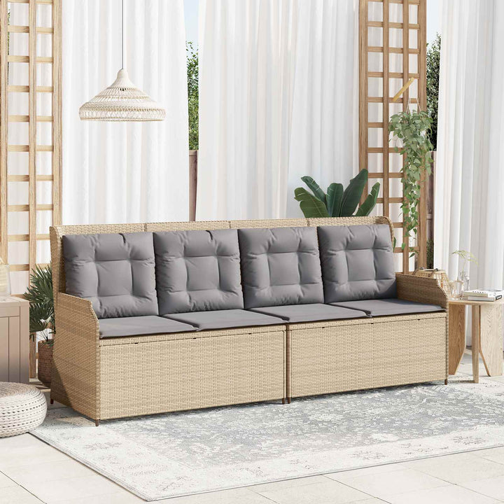 Havebænk Beige polyrattan