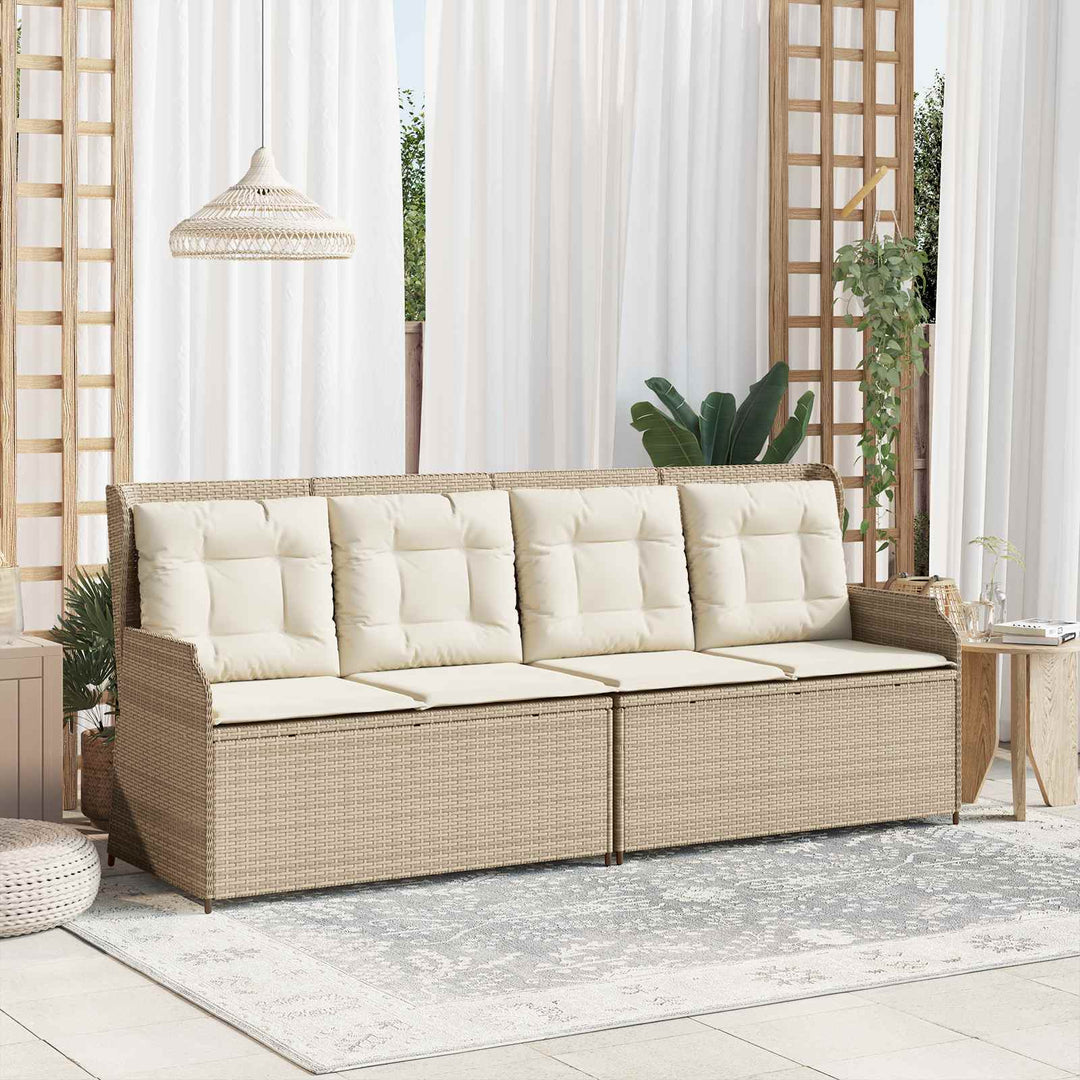 Havebænk Beige polyrattan