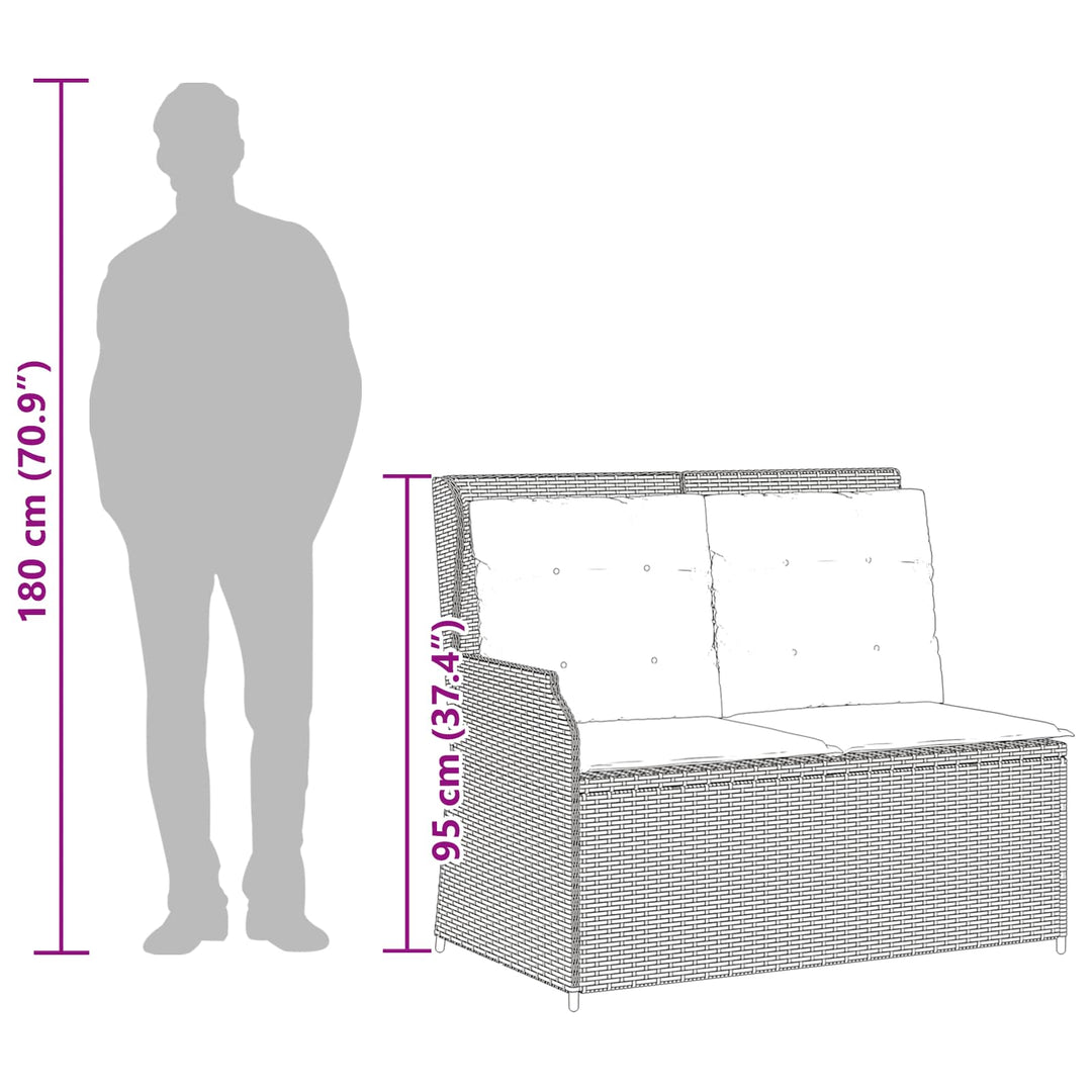 Havebænk Beige polyrattan