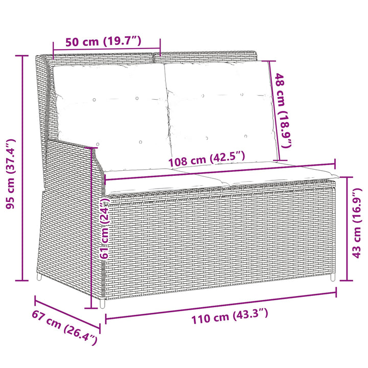 Havebænk Beige polyrattan