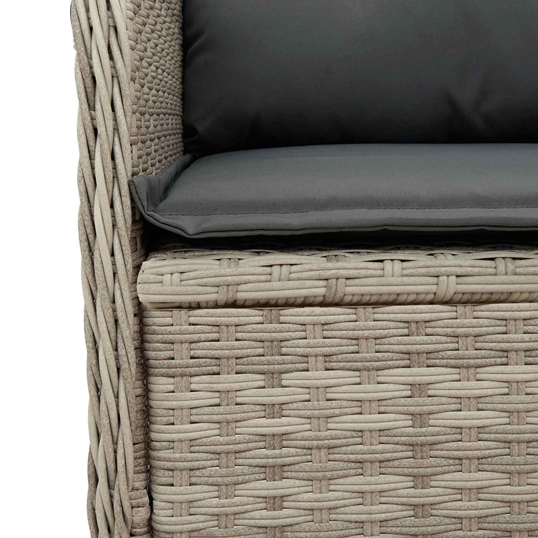 Havebænk Lysegrå polyrattan
