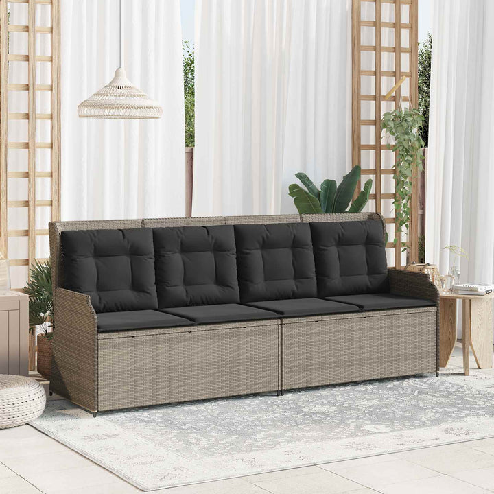 Havebænk Lysegrå polyrattan