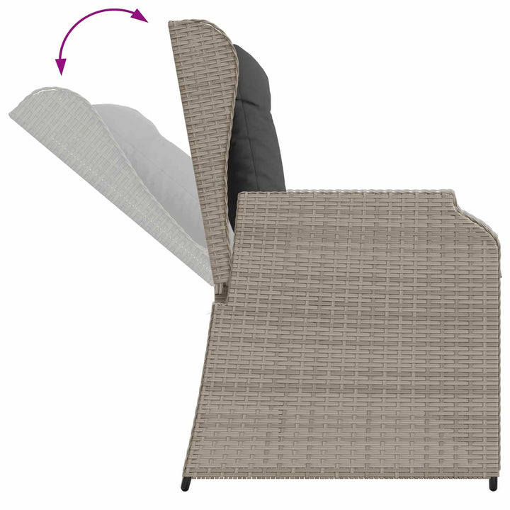 Havebænk Lysegrå polyrattan