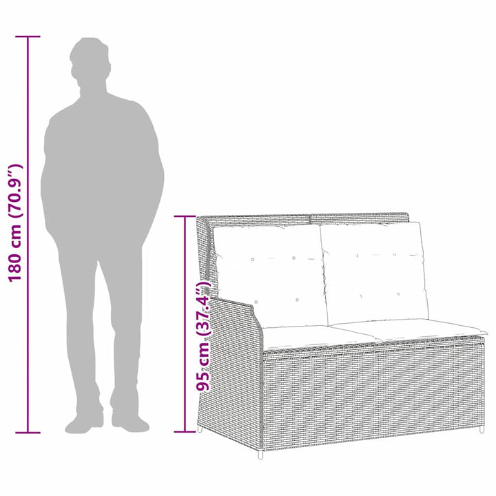 Havebænk Grå polyrattan