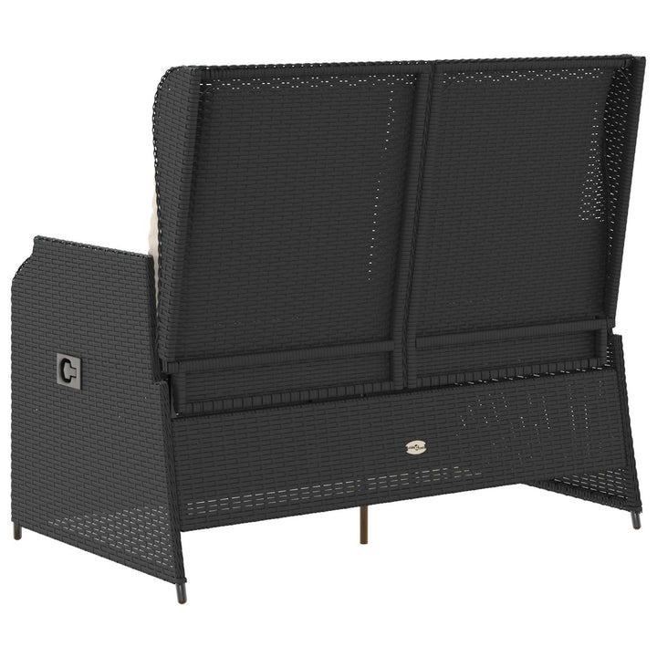 Havebænk Sort polyrattan