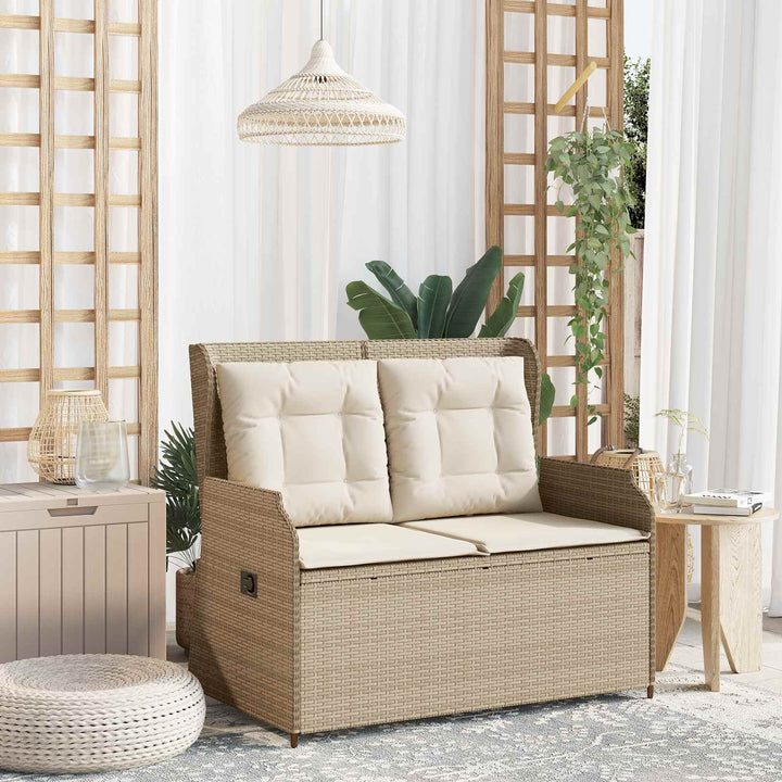 Havebænk Beige polyrattan