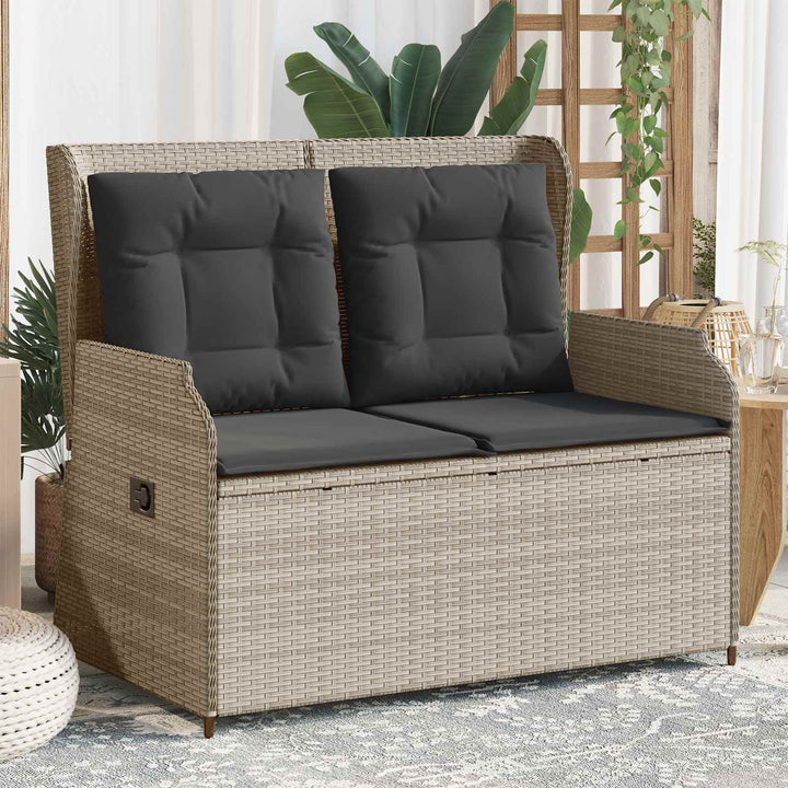 Havebænk Lysegrå polyrattan