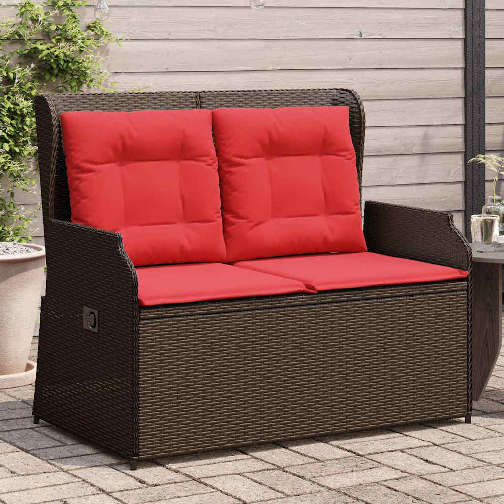 Havebænk Brun polyrattan