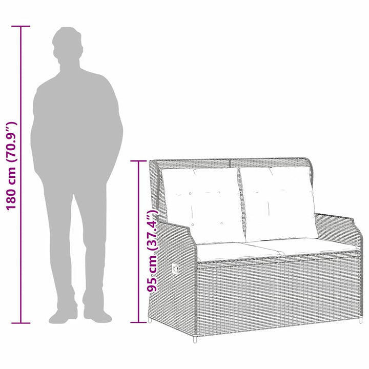 Havebænk Brun polyrattan