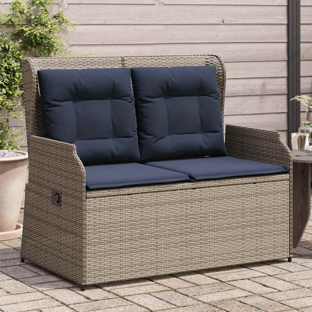Havebænk Grå polyrattan