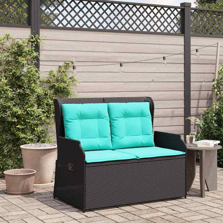 Havebænk Sort polyrattan