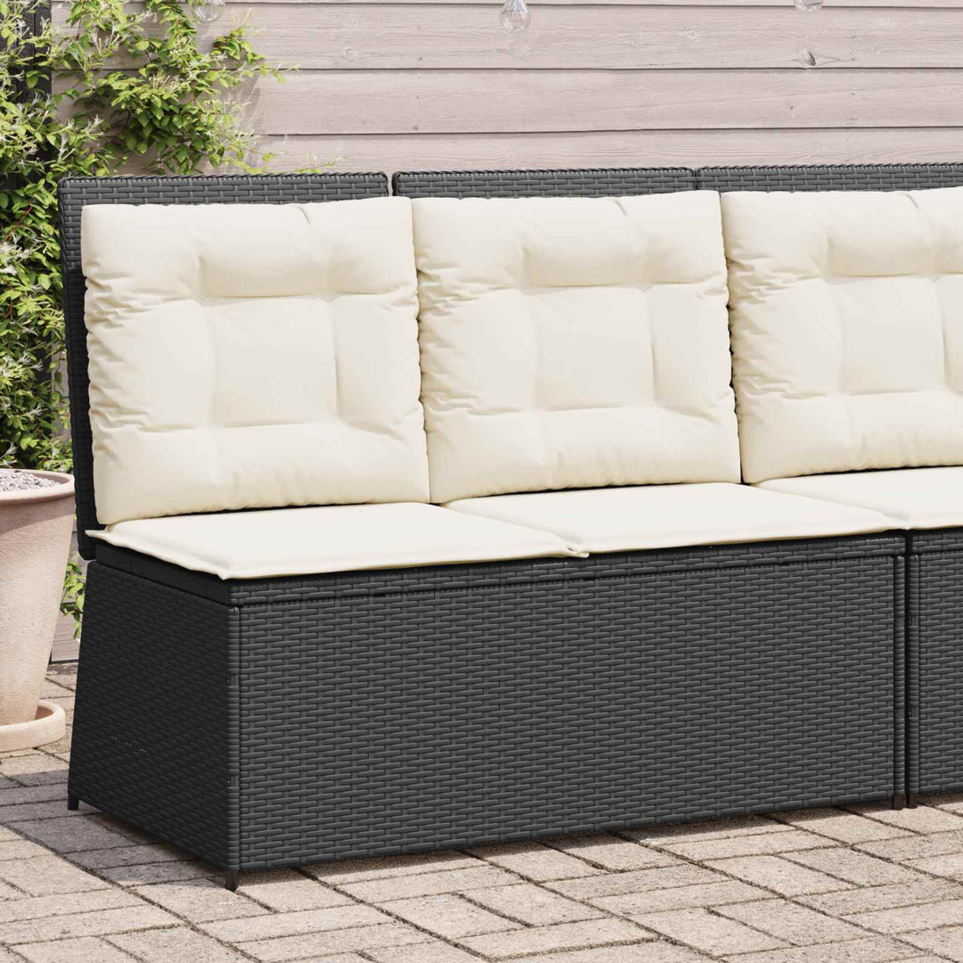 Havebænk Sort polyrattan
