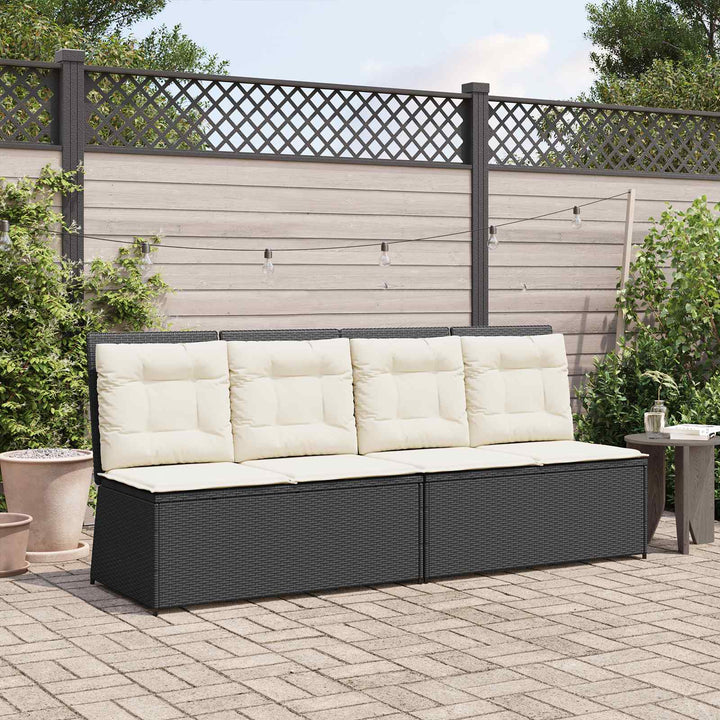 Havebænk Sort polyrattan