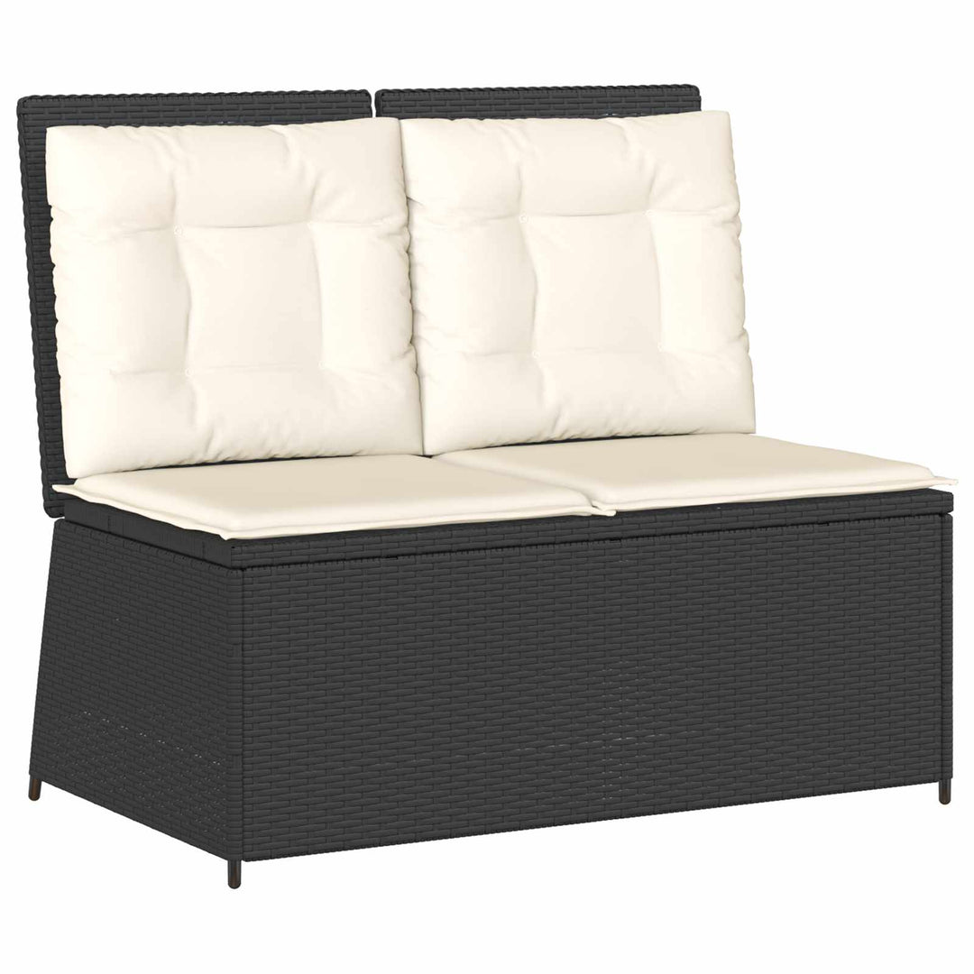 Havebænk Sort polyrattan