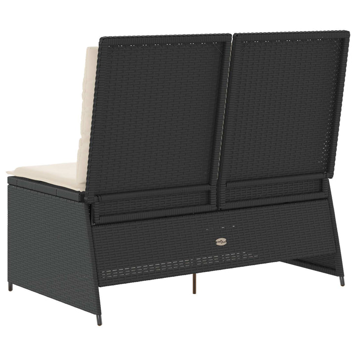 Havebænk Sort polyrattan