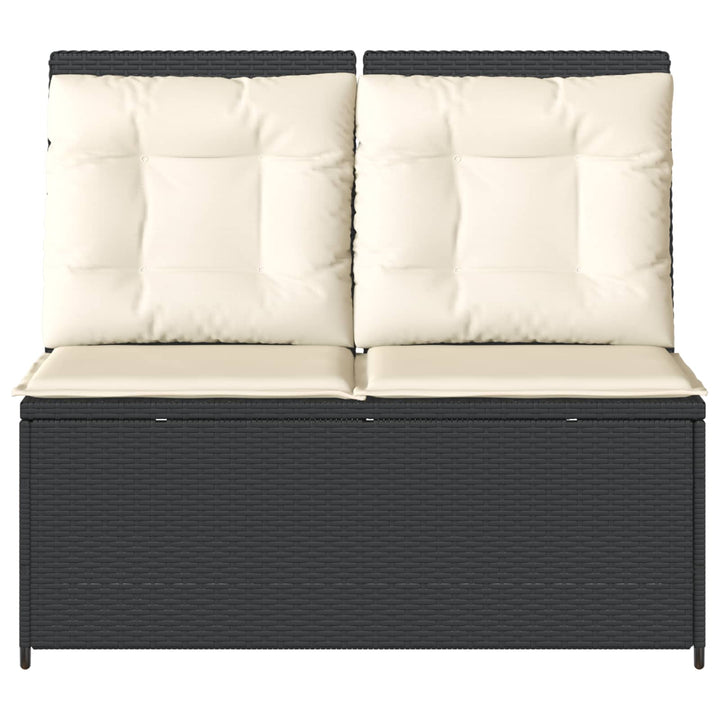 Havebænk Sort polyrattan