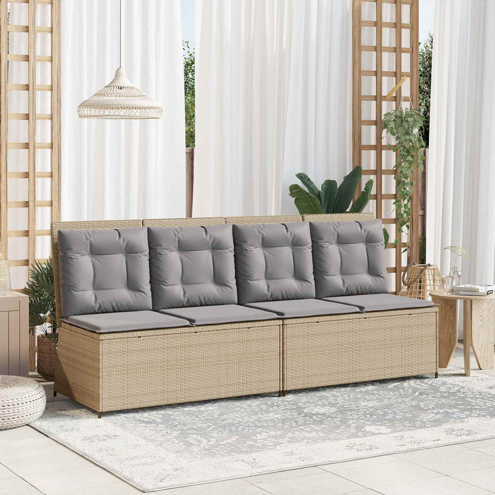 Havebænk Beige polyrattan