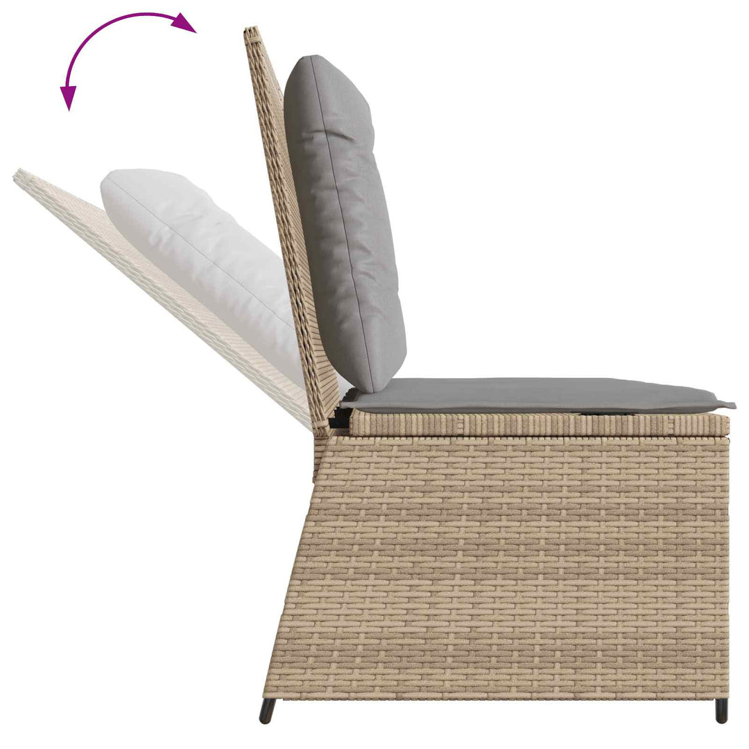 Havebænk Beige polyrattan
