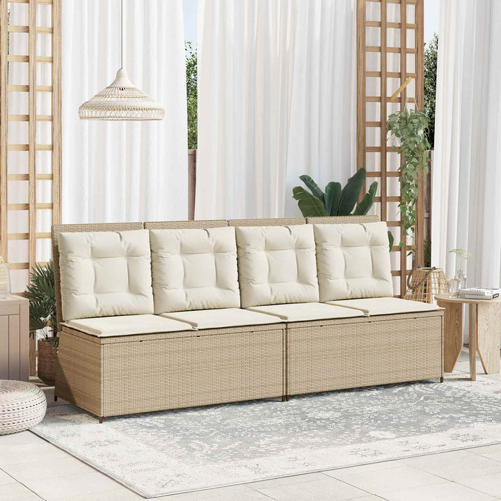 Havebænk Beige polyrattan