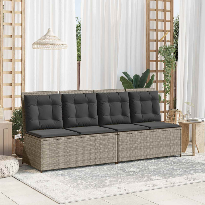 Havebænk Lysegrå polyrattan