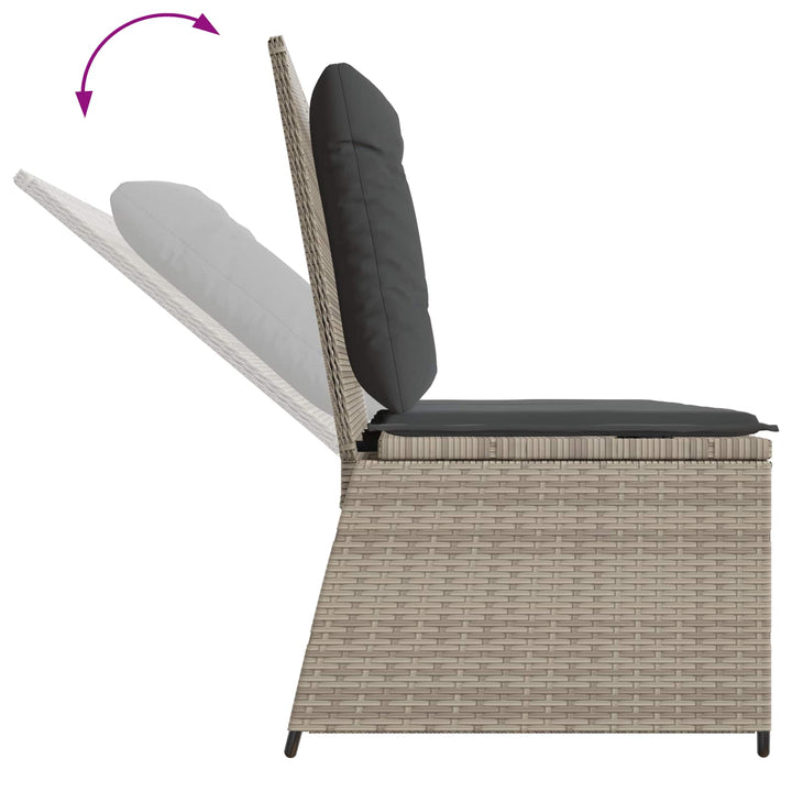 Havebænk Lysegrå polyrattan