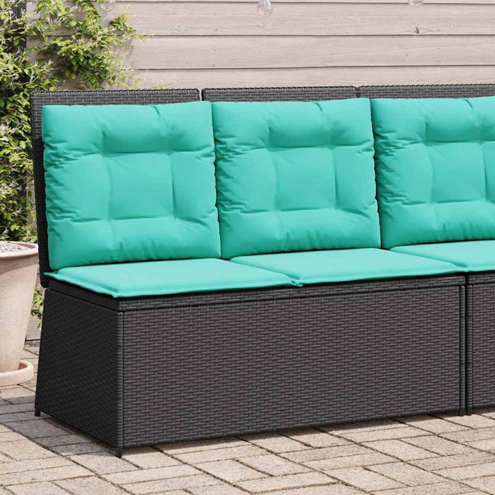 Havebænk Sort polyrattan
