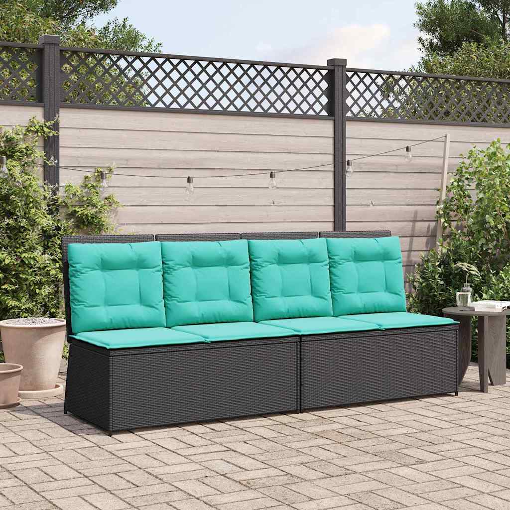 Havebænk Sort polyrattan